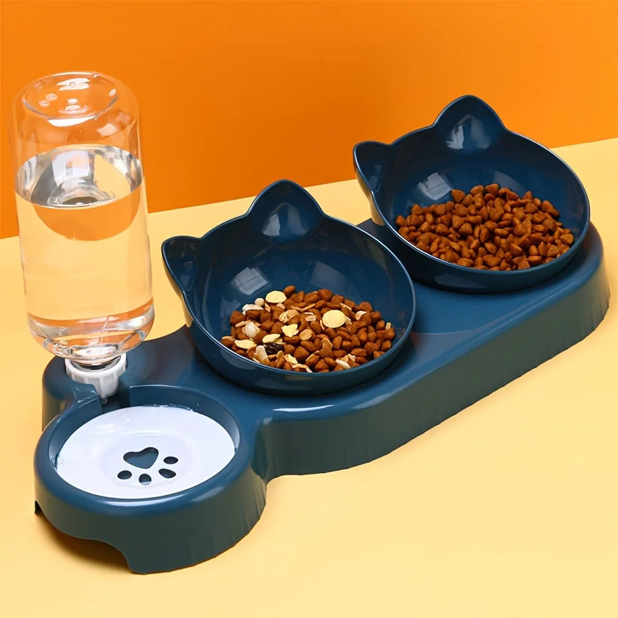 Set comedero y bebedero 3 en 1 para gatos de ThePetShopFun