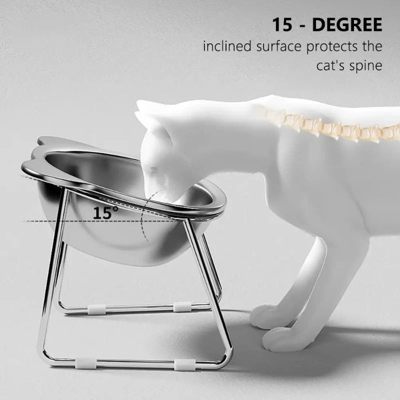 Comedero elevado de acero inoxidable para gatos de ThePetShopFun