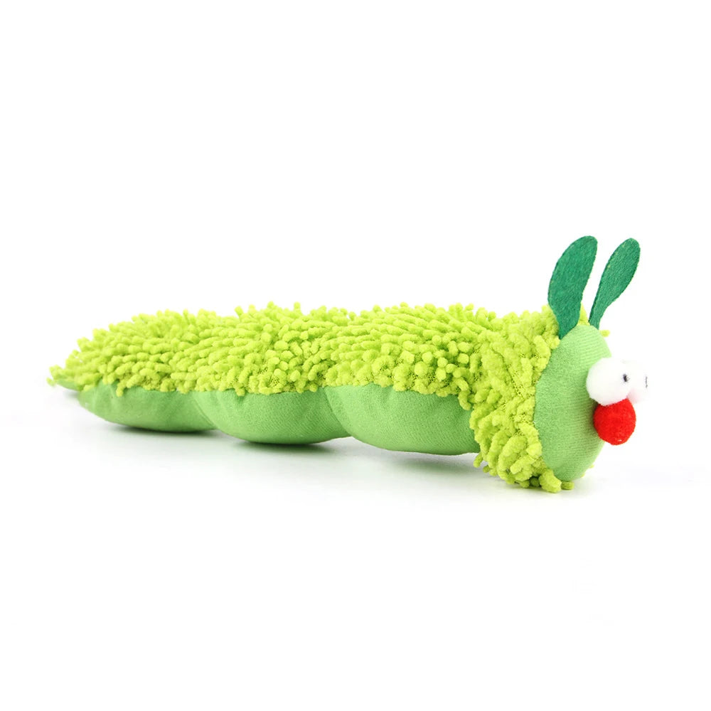 Oruga de peluche para juego felino