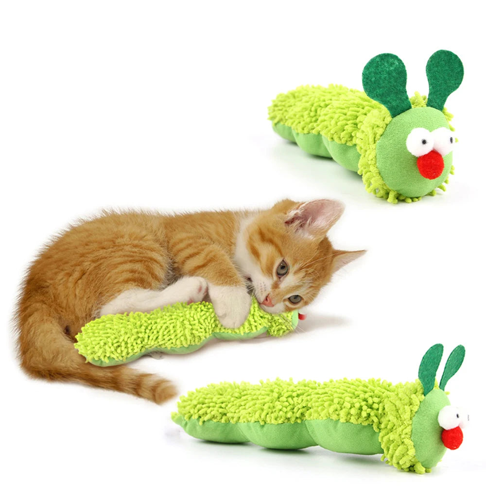 Mordedor oruga con catnip y silvervine para gatos