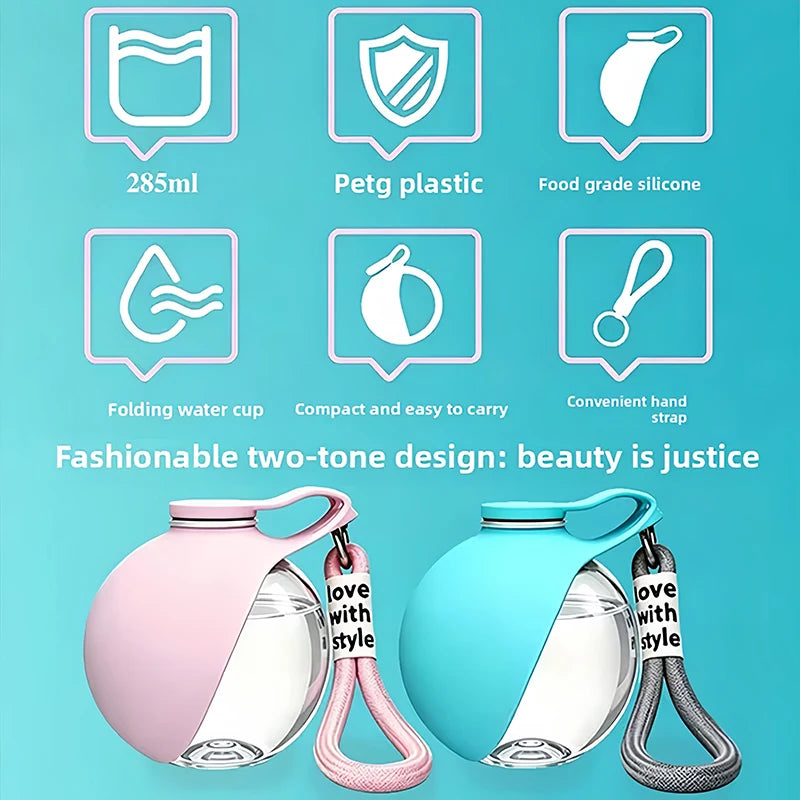 Bebedero portátil de 285 ml para mascotas en color rosa o azul