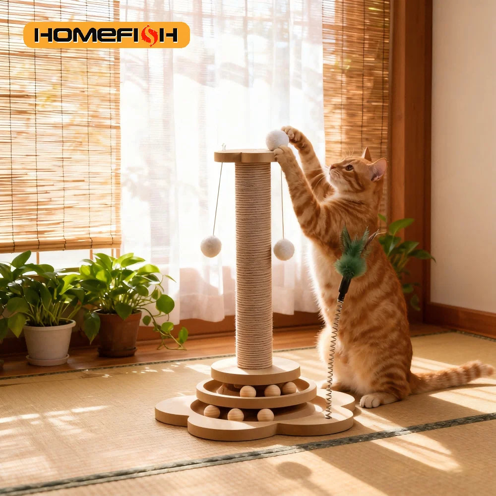 Juguete rascador compacto para gatos de interior