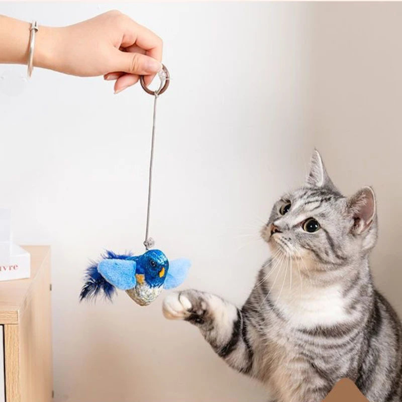 Pájaro de peluche para juego de gatos
