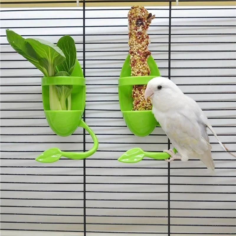 Soporte para jibia, fruta y verdura para aves en jaula