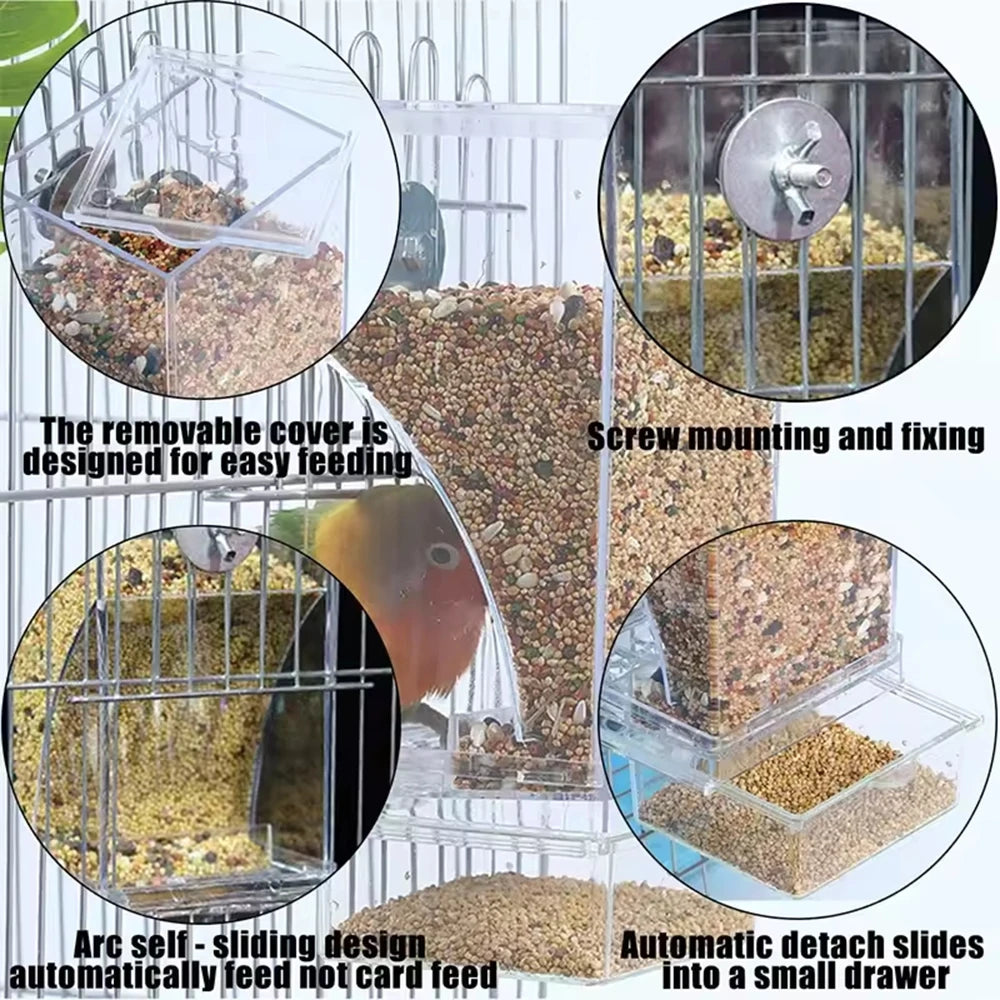 Accesorio de jaula para alimentar aves pequeñas