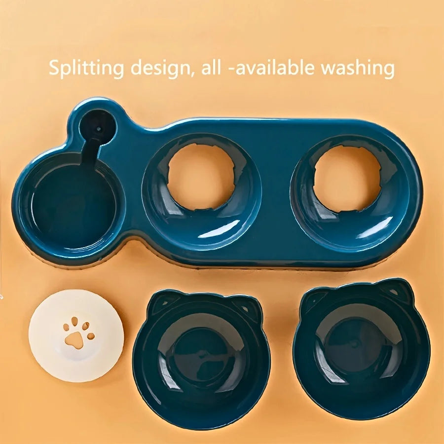Accesorio práctico para comida y agua de gato
